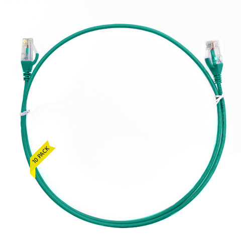 0.75m CAT6 Ultra Thin LSZH Ethernet Network Cable | 10 Pack Green 004.004.8016.10PACK