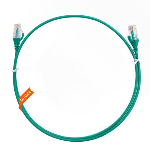 0.15m CAT6 Ultra Thin LSZH Ethernet Network Cable | 50 Pack Green 004.004.8000.50PACK