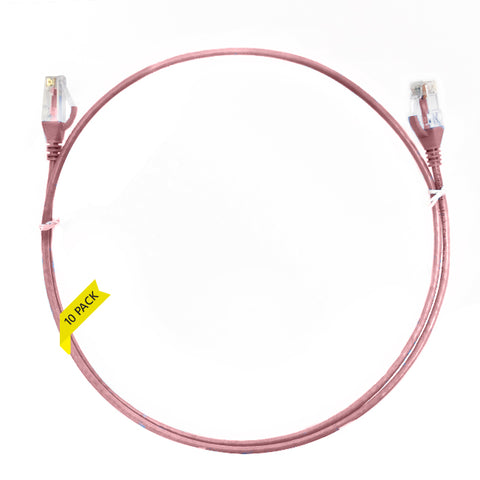 1.5m CAT6 Ultra Thin LSZH Ethernet Network Cable | 10 Pack Pink 004.004.7004.10PACK