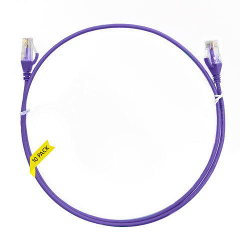 0.25m CAT6 Ultra Thin LSZH Ethernet Network Cable | 10 Pack Purple 004.004.4001.10PACK