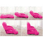 SOGA 4X Foldable Lounge Cushion Adjustable Floor Lazy Recliner Chair with Armrest Pink LOUNGEKIDPINKX4