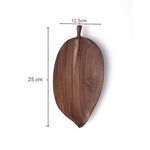 SOGA Set of 2 Walnut Leaf Shape Wooden Tray Food Charcuterie Serving Board Paddle Centerpiece Home WODC212