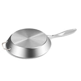 SOGA Stainless Steel Fry Pan 34cm Frying Pan Induction FryPan Non Stick Interior FRYPANNS287534CM