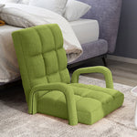 SOGA 2X Foldable Lounge Cushion Adjustable Floor Lazy Recliner Chair with Armrest Yellow Green LOUNGEARMYELLOWX2