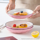 SOGA Pink Japanese Style Ceramic Dinnerware Crockery Soup Bowl Plate Server Kitchen Home Decor Set BOWLG114