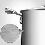 SOGA 2X 20cm Stainless Steel Soup Pot Stock Cooking Stockpot Heavy Duty Thick Bottom with Glass Lid CASSEROLETRISPE20X2