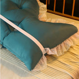 SOGA 180cm Blue-Green Princess Bed Pillow Headboard Backrest Bedside Tatami Sofa Cushion with Ruffle PILLOWSLK180BLUE