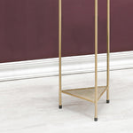 SOGA 2 Layer 65cm Gold Metal Plant Stand with Blue Flower Pot Holder Corner Shelving Rack Indoor FPOTH65BLU