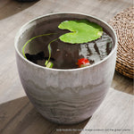 SOGA 2X 27cm Rock Grey Round Resin Plant Flower Pot in Cement Pattern Planter Cachepot for Indoor FPOTA3207X2