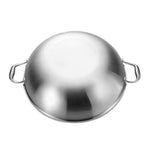 SOGA 3-Ply 42cm Stainless Steel Double Handle Wok Frying Fry Pan Skillet with Lid WOKTRIFPG42