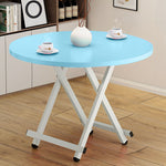 SOGA Blue Dining Table Portable Round Surface Space Saving Folding Desk Home Decor TABLERD724