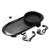 SOGA 2 in 1 Electric Non-Stick BBQ Teppanyaki Grill Plate Steamboat Hotpot 2-8 Person STEAMBOATHOTPOTANDGRILLLONG