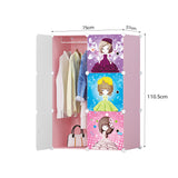 SOGA 6 Cubes Princess Design Portable Wardrobe Divide-Grid Modular Storage Organiser Foldable Closet WROBE1776