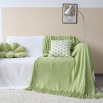 SOGA Green Acrylic Knitted Throw Blanket Solid Fringed Warm Cozy Woven Cover Couch Bed Sofa Home BLANKET913