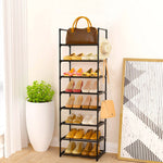 SOGA 2X 8 Tier Shoe Storage Shelf Space-Saving Caddy Rack Organiser with Handle RACK0007X2