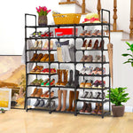 SOGA 2X 21-Shelf Tier Shoe Storage Shelf Space-Saving Caddy Rack Organiser with Handle RACK0005X2