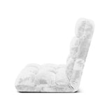 SOGA 2X Floor Recliner Folding Lounge Sofa Futon Couch Folding Chair Cushion White LOUNGECHAIRWHITEX2