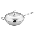 SOGA 18/10 Stainless Steel Fry Pan 32cm Frying Pan Top Grade Non Stick Interior Skillet with Helper TRIFPT32