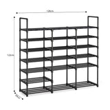 SOGA 2X 19-Shelf Tier Shoe Storage Shelf Space-Saving Caddy Rack Organiser with Handle RACK0004X2