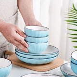 SOGA Blue Japanese Style Ceramic Dinnerware Crockery Soup Bowl Plate Server Kitchen Home Decor Set BOWLG305