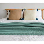 SOGA Green Tassel Fringe Knitting Blanket Warm Cozy Woven Cover Couch Bed Sofa Home Decor BLANKET928