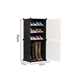 SOGA 4 Tier Shoe Rack Organizer Sneaker Footwear Storage Stackable Stand Cabinet Portable Wardrobe SHOEBOX100