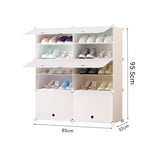 SOGA 5 Tier 2 Column White Shoe Rack Organizer Sneaker Footwear Storage Stackable Stand Cabinet SHOEBOX94