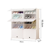 SOGA 5 Tier 2 Column White Shoe Rack Organizer Sneaker Footwear Storage Stackable Stand Cabinet SHOEBOX94