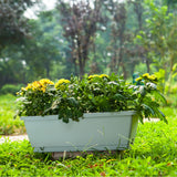 SOGA 49.5cm Blue Rectangular Planter Vegetable Herb Flower Outdoor Plastic Box with Holder Balcony PLANTBOX2W