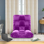 SOGA 4X Floor Recliner Folding Lounge Sofa Futon Couch Folding Chair Cushion Purple LOUNGECHAIRPURPLEX4