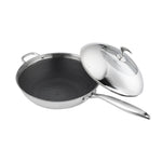 SOGA 2X 18/10 Stainless Steel Fry Pan 32cm Frying Pan Top Grade Non Stick Interior Skillet with TRIFPT32X2