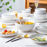 SOGA White Japanese Style Ceramic Dinnerware Crockery Soup Bowl Plate Server Kitchen Home Decor Set BOWLG002