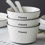 SOGA Diamond Pattern Ceramic Dinnerware Crockery Soup Bowl Plate Server Kitchen Home Decor Set of 13 BOWLG623