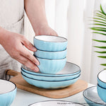 SOGA Blue Japanese Style Ceramic Dinnerware Crockery Soup Bowl Plate Server Kitchen Home Decor Set BOWLG302