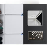 SOGA 10 Cubes White Portable Wardrobe Divide-Grid Modular Storage Organiser Foldable Closet with WROBE3520