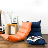 SOGA 2X Foldable Tatami Floor Sofa Bed Meditation Lounge Chair Recliner Lazy Couch Orange LOUNGELEATHERORANGEX2