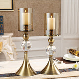 SOGA 43cm Glass Candle Holder Candle Stand Glass/Metal CANDLESTICKBLARGE