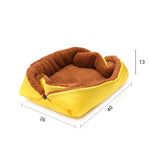 SOGA 2X Yellow Dual-purpose Cushion Nest Cat Dog Bed Warm Plush Kennel Mat Pet Home Travel CARPETBAG03X2