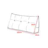 SOGA 2X 100cm Dark Grey Triangular Wedge Bed Pillow Headboard Backrest Bedside Tatami Cushion Home PILLOWFAB100GREYX2