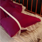 SOGA 2X 120cm Burgundy Princess Bed Pillow Headboard Backrest Bedside Tatami Sofa Cushion with PILLOWSLK120BURGUNDYX2