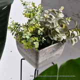 SOGA 27cm Rock Grey Square Resin Plant Flower Pot in Cement Pattern Planter Cachepot for Indoor Home FPOTF2711