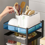 SOGA 2X 5 Tier Steel Square Rotating Kitchen Cart Multi-Functional Shelves Portable Storage KITCHENXY021X2