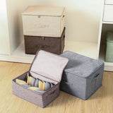 SOGA 2X Coffee Small Portable Double Zipper Storage Box Moisture Proof Clothes Basket Foldable Home SBOX025X2