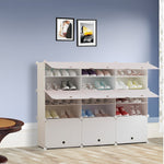 SOGA 5 Tier 3 Column White Shoe Rack Organizer Sneaker Footwear Storage Stackable Stand Cabinet SHOEBOX97