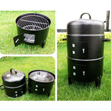 SOGA 2X 3 In 1 Barbecue Smoker Outdoor Charcoal BBQ Grill Camping Picnic Fishing CHARCOALBBQSMOKERX2