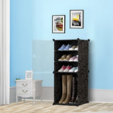 SOGA 2X 4 Tier Shoe Rack Organizer Sneaker Footwear Storage Stackable Stand Cabinet Portable SHOEBOX100X2