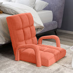 SOGA Foldable Lounge Cushion Adjustable Floor Lazy Recliner Chair with Armrest Orange LOUNGEARMORANGE