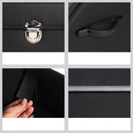 SOGA Leather Car Boot Collapsible Foldable Trunk Cargo Organizer Portable Storage Box With Lock STORAGEBLKV20MED