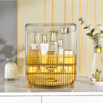 SOGA 3 Tier Golden Yellow Multifunctional Countertop Cosmetic Storage Makeup Perfume Skincare BATHC126