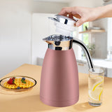 SOGA 2X 1.2L Stainless Steel Kettle Insulated Vacuum Flask Water Coffee Jug Thermal Pink WATERJUG12PNKX2